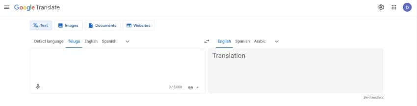 google translate telugu to english translator