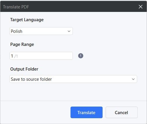 translating pdf to polish