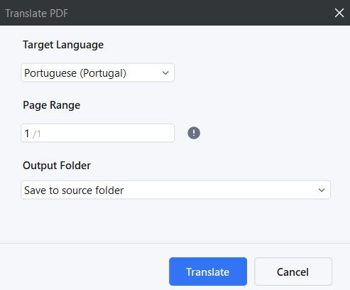 translating english pdf to portuguese