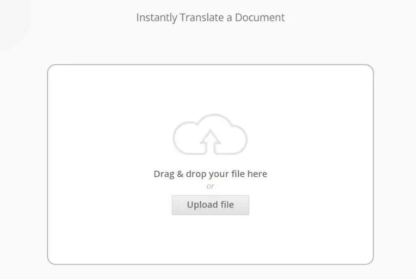 online doc translator user interface