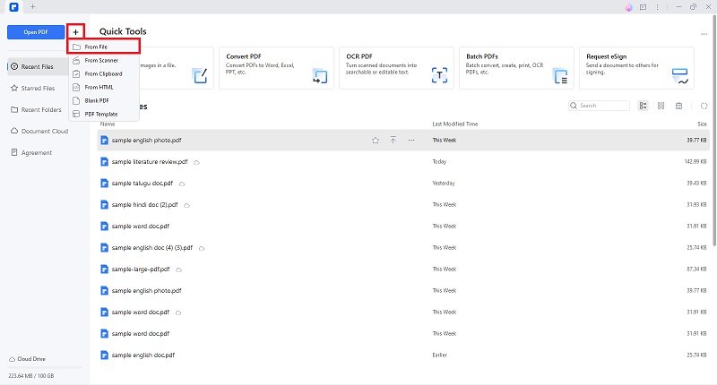 pdfelement open file