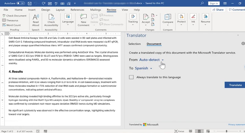 adobe translate pdf in word