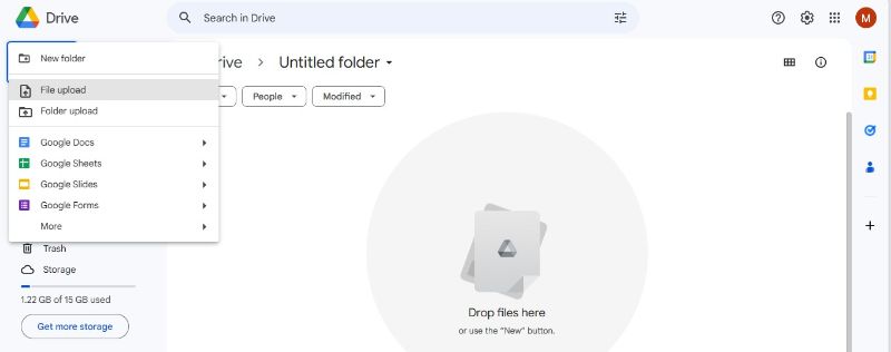 upload file google drive