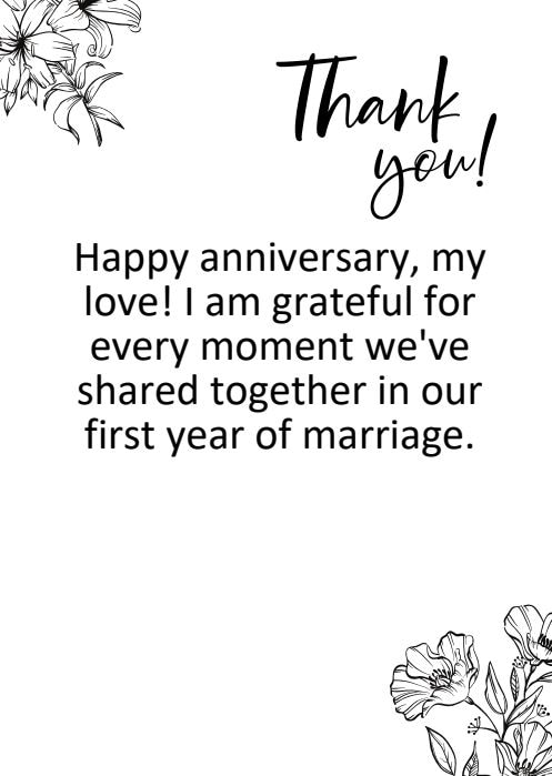 1st anniversary greeting to husband