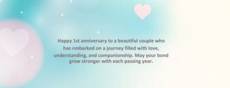special 1st anniversary wish for couple