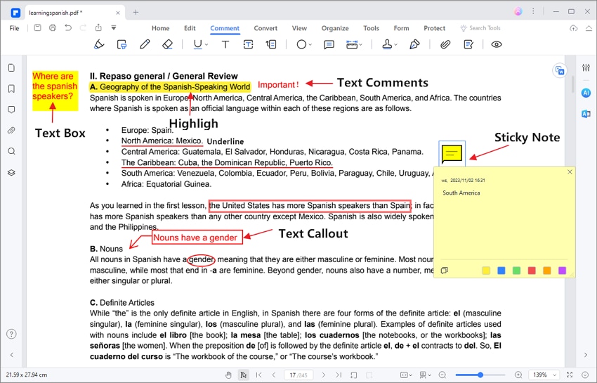 how to add comments to pdf