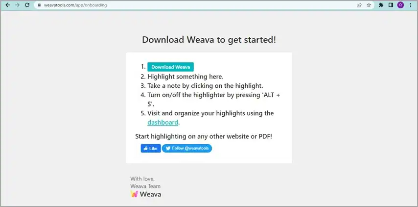 weava Chrome Erweiterung installieren 2