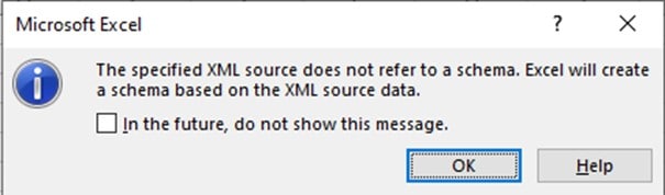create a schema based on xml source data