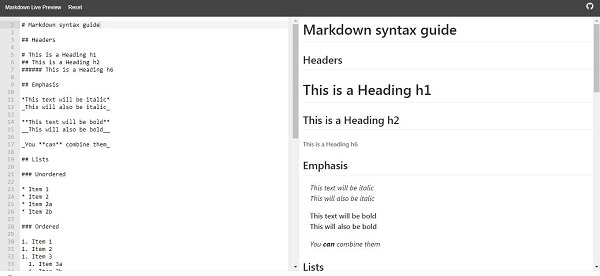 markdown live preview