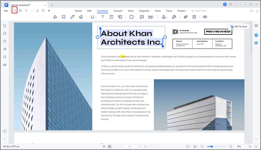 speichern sie ihr kombiniertes pdf