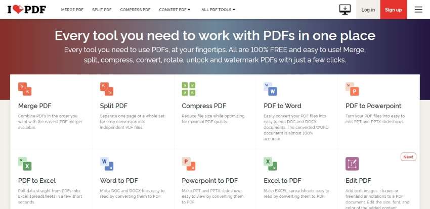 ilovepdf herramientas pdf