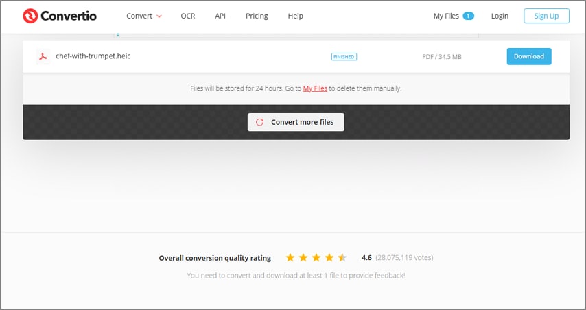 convertio heic to pdf online