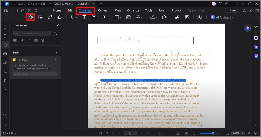 add comments or highlight pdfelement