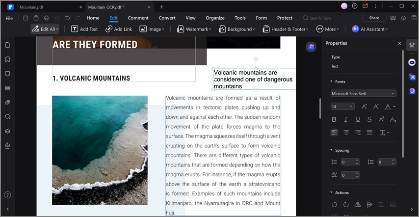 add text edit file