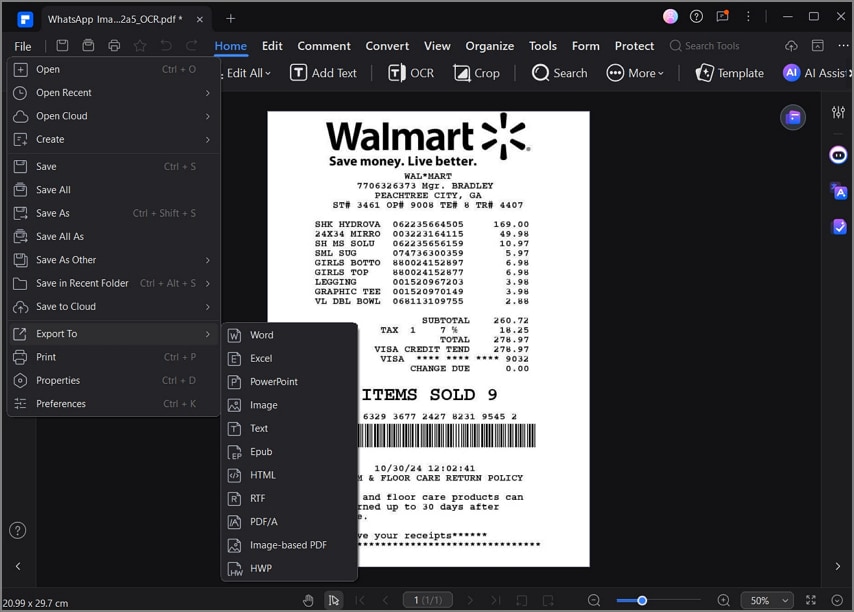 multiple export output file formats