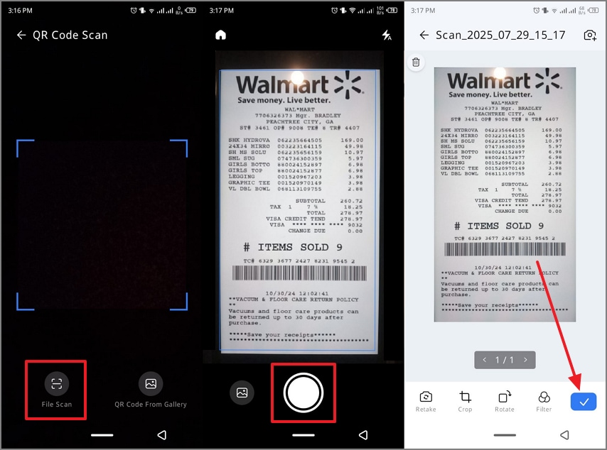 receipt ocr scanner pdfelement