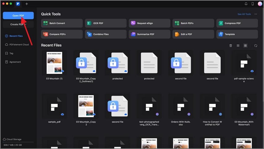 open pdf document pdfelement