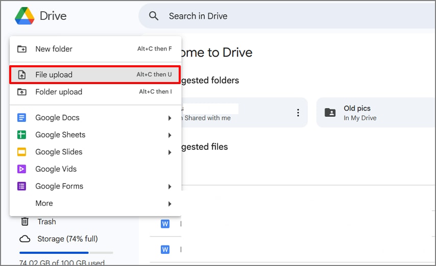 upload pdf file google drive