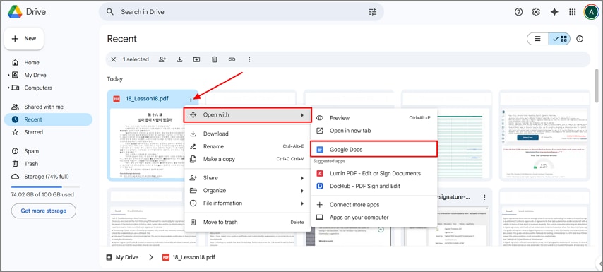 open pdf with google docs