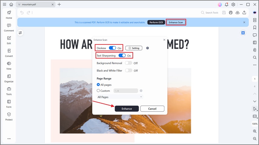 enhance pdf text sharpening pdfelement