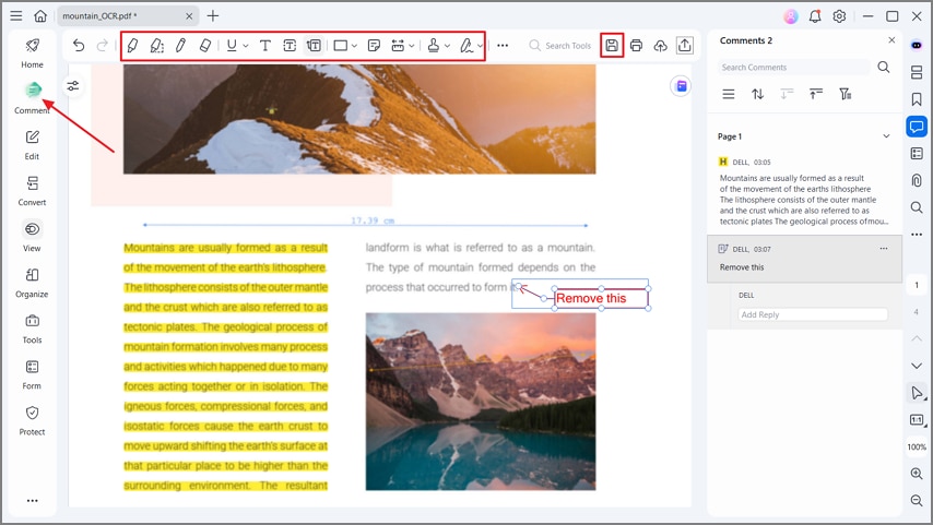 annotate export file pdfelement