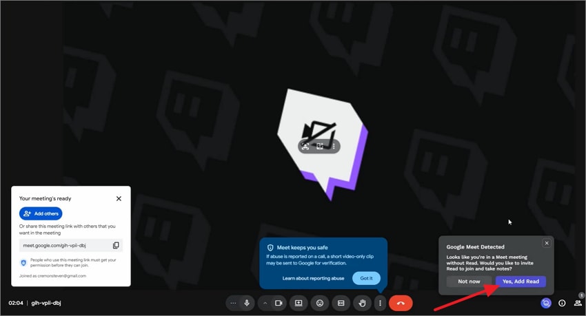 choose yes, add read