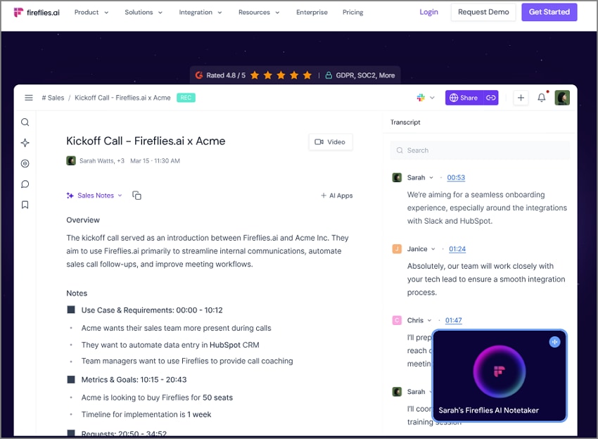 fireflies ai note taker