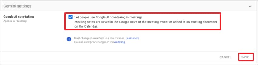 check and save to proceed