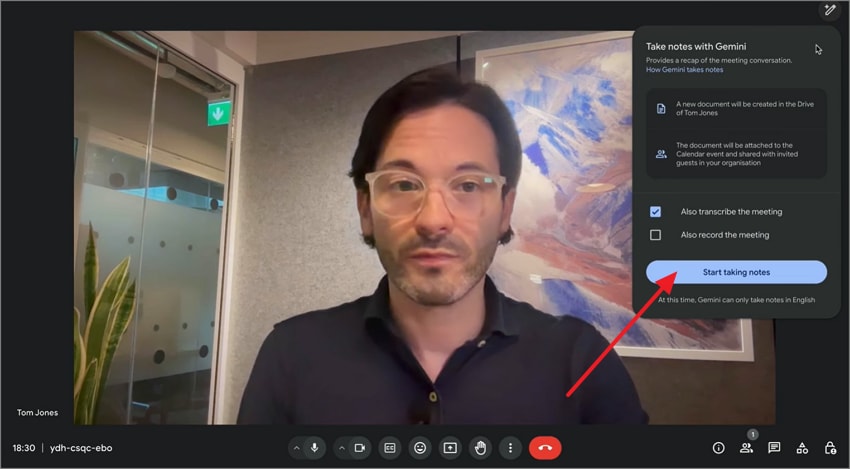 press start taking notes