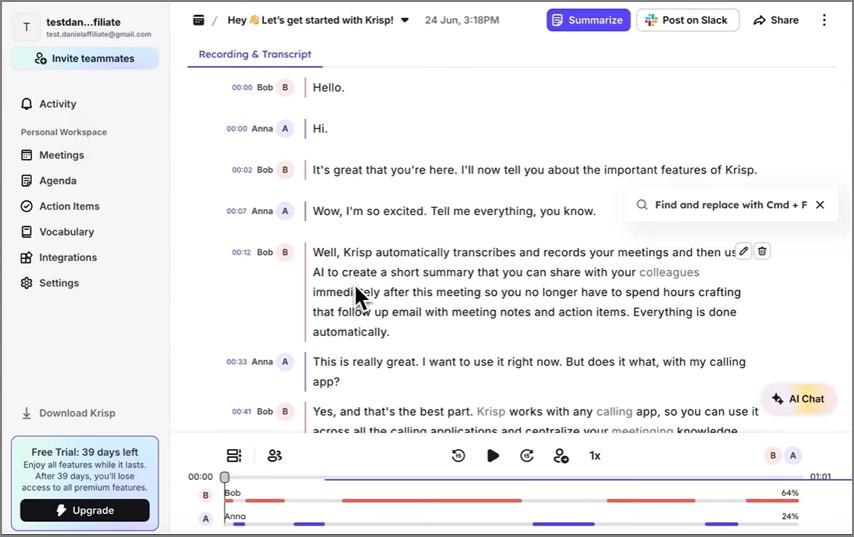 krisp meeting ai notes taker