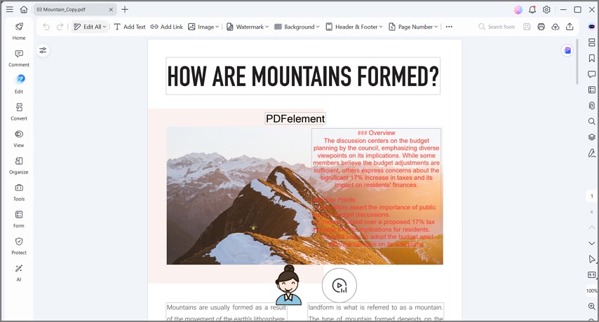 pdfelement desktop Tomador de notas de reunión ai