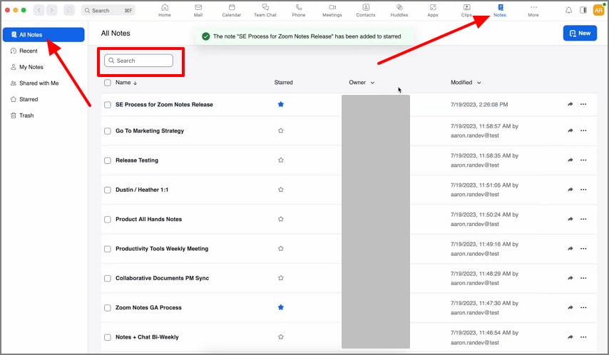 Buscar notas mediante palabras clave