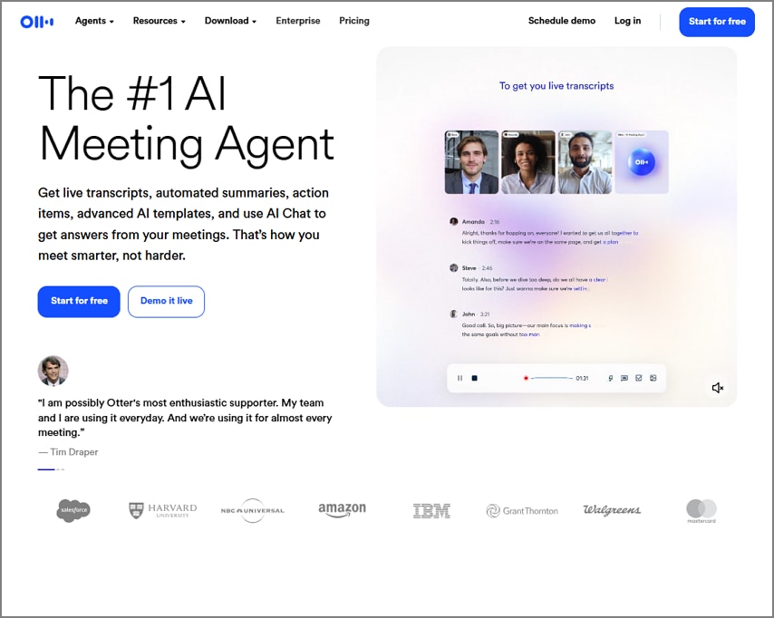 otter ai Notas de la IA del agente de reuniones de Zoom