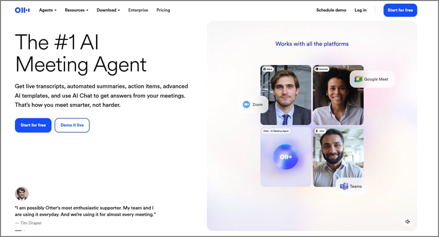 otter tomador de notas ia