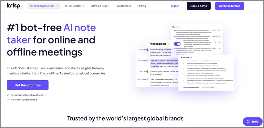 krisp IA para tomar notas en reuniones