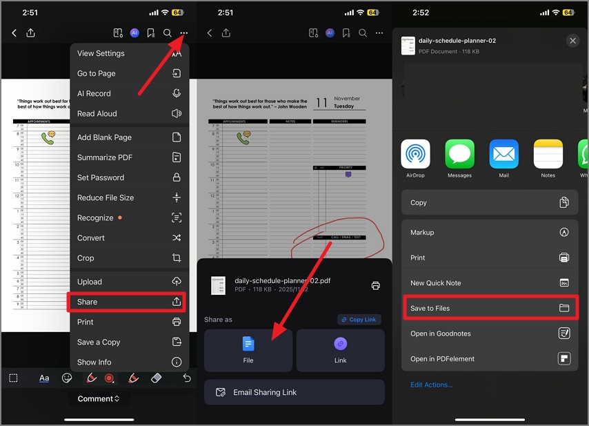 export and share template