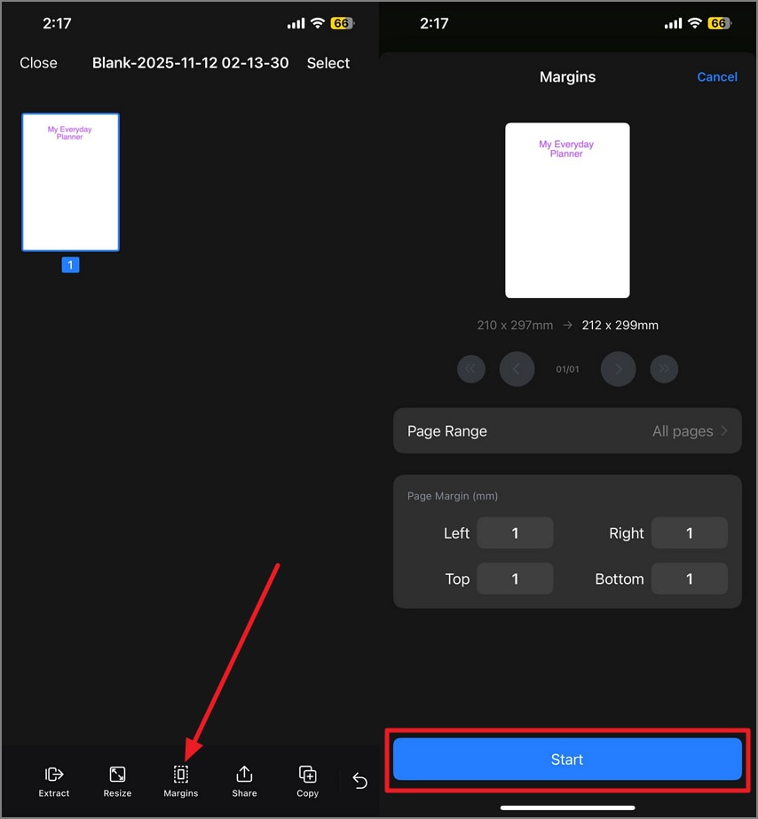 add margins to pages