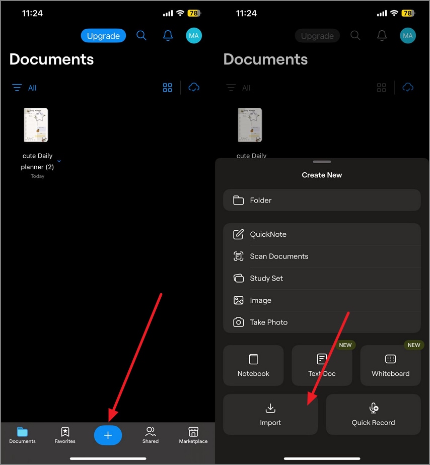 launch goodnotes press import