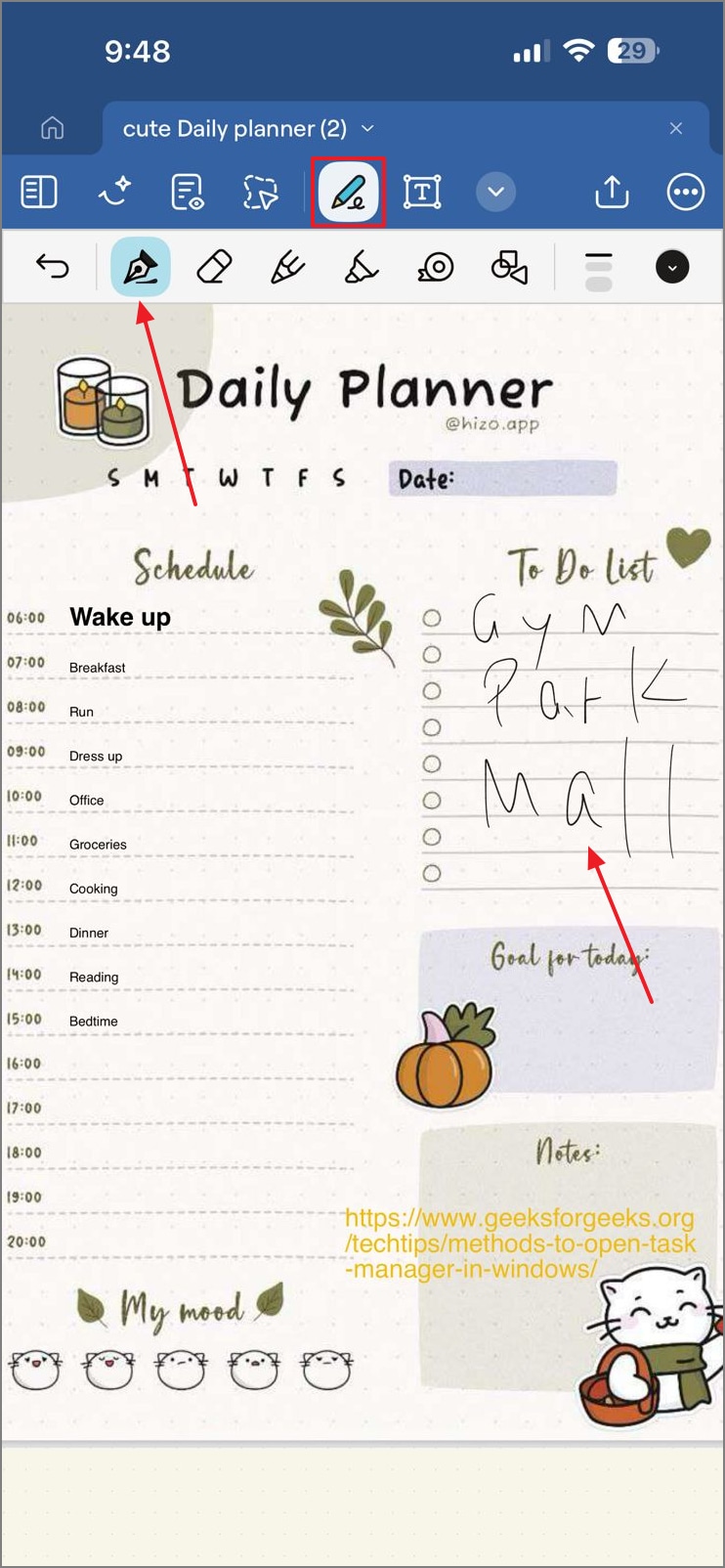 use pen tool to hand write