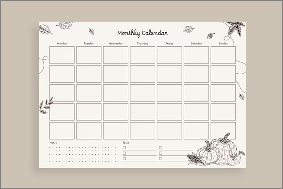 monthly planner template