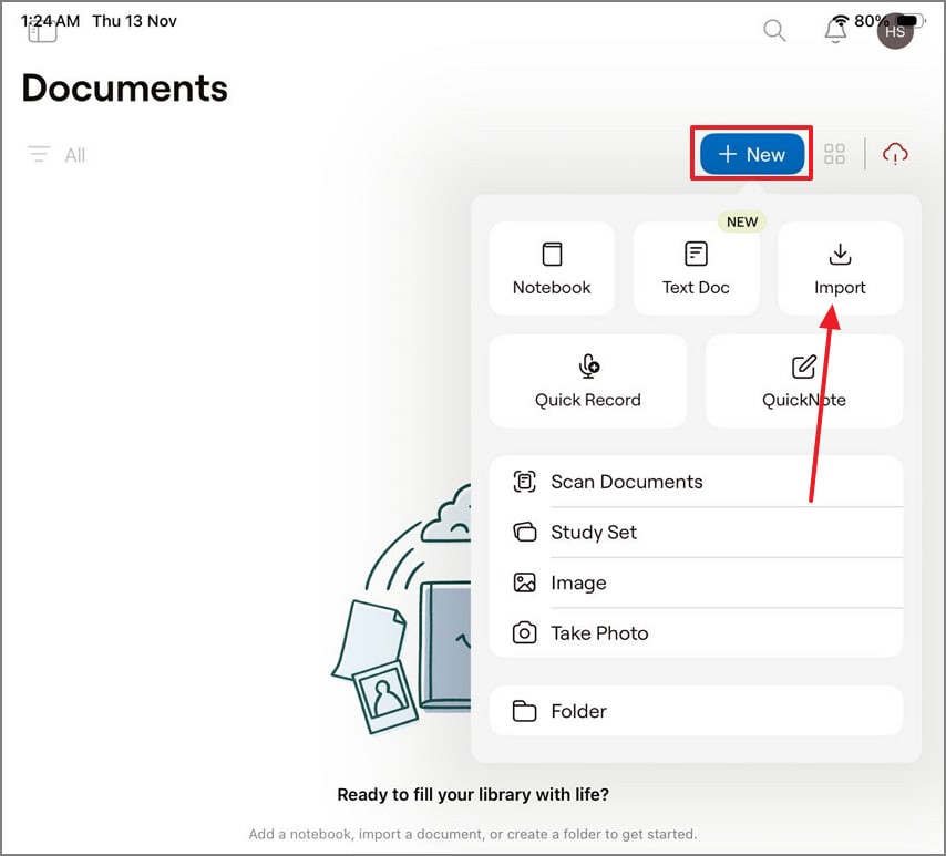 import planner on goodnotes