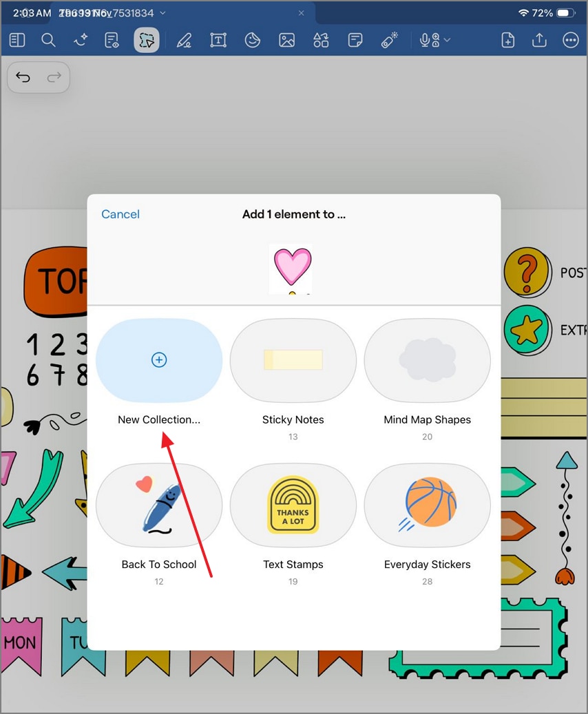 add sticker to elements