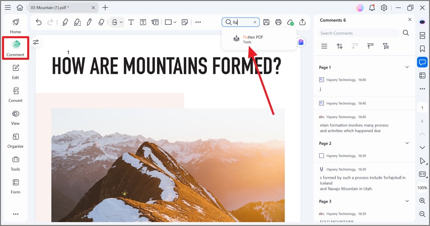 flatten pdf on pdfelement