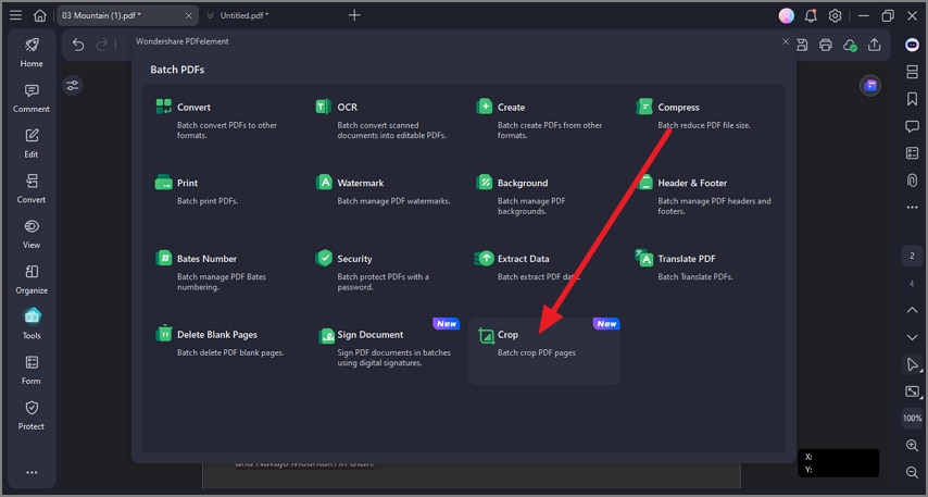 select crop from options