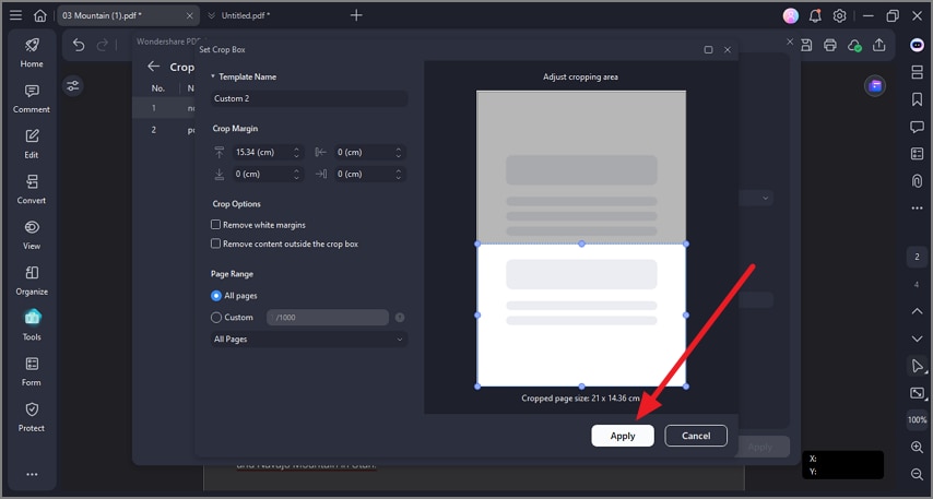 import pdfs apply crop