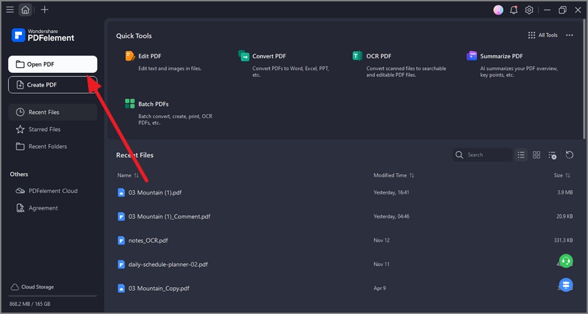 launch pdfelement open pdf