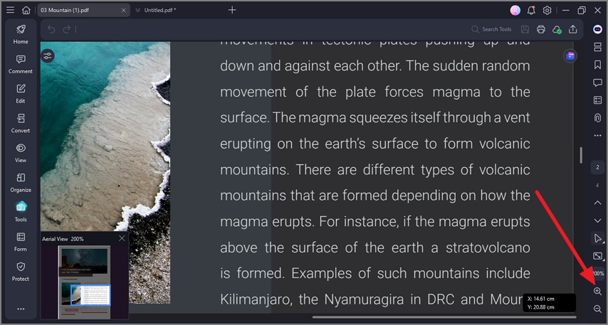 zoom page after opening