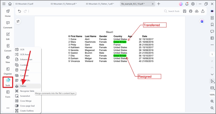flatten comments pdfelement