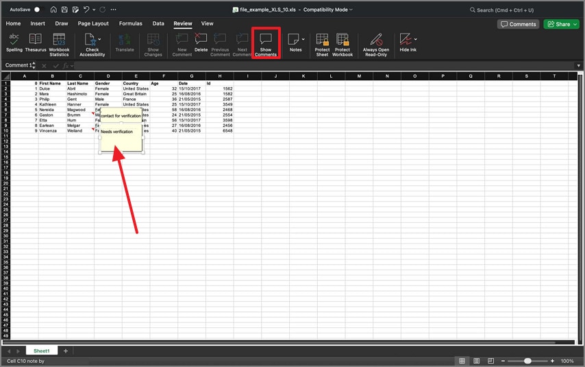 show all comments on mac
