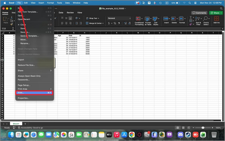 enter file tab on mac